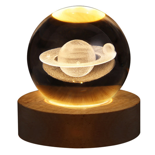 3D LED Crystal Ball Table Lamp Home Decor